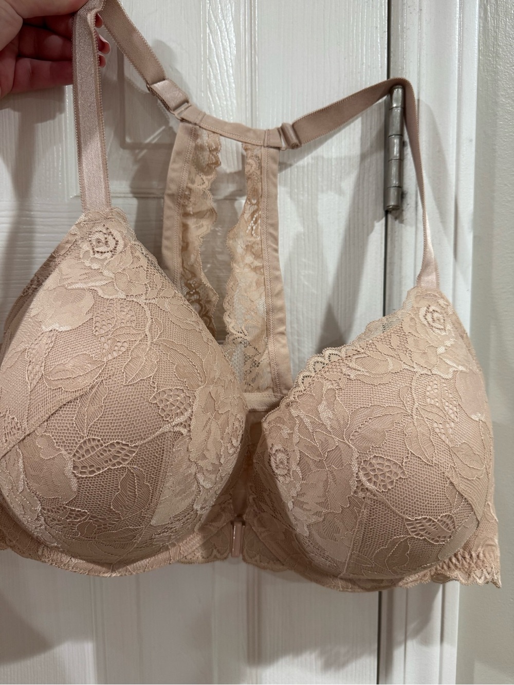 Lace Racerback Push-Up Bra in Nude